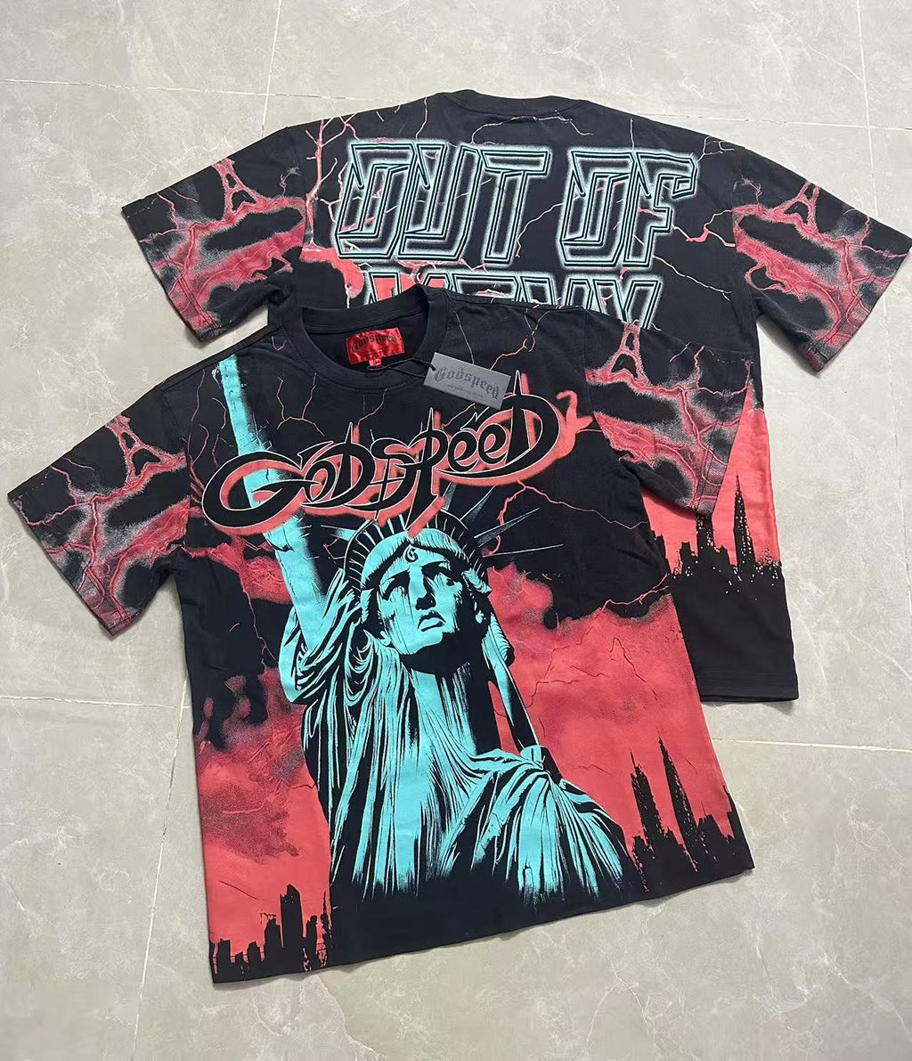 Godspeed Out of Many One Statue Graphic T-Shirt ¡ª context