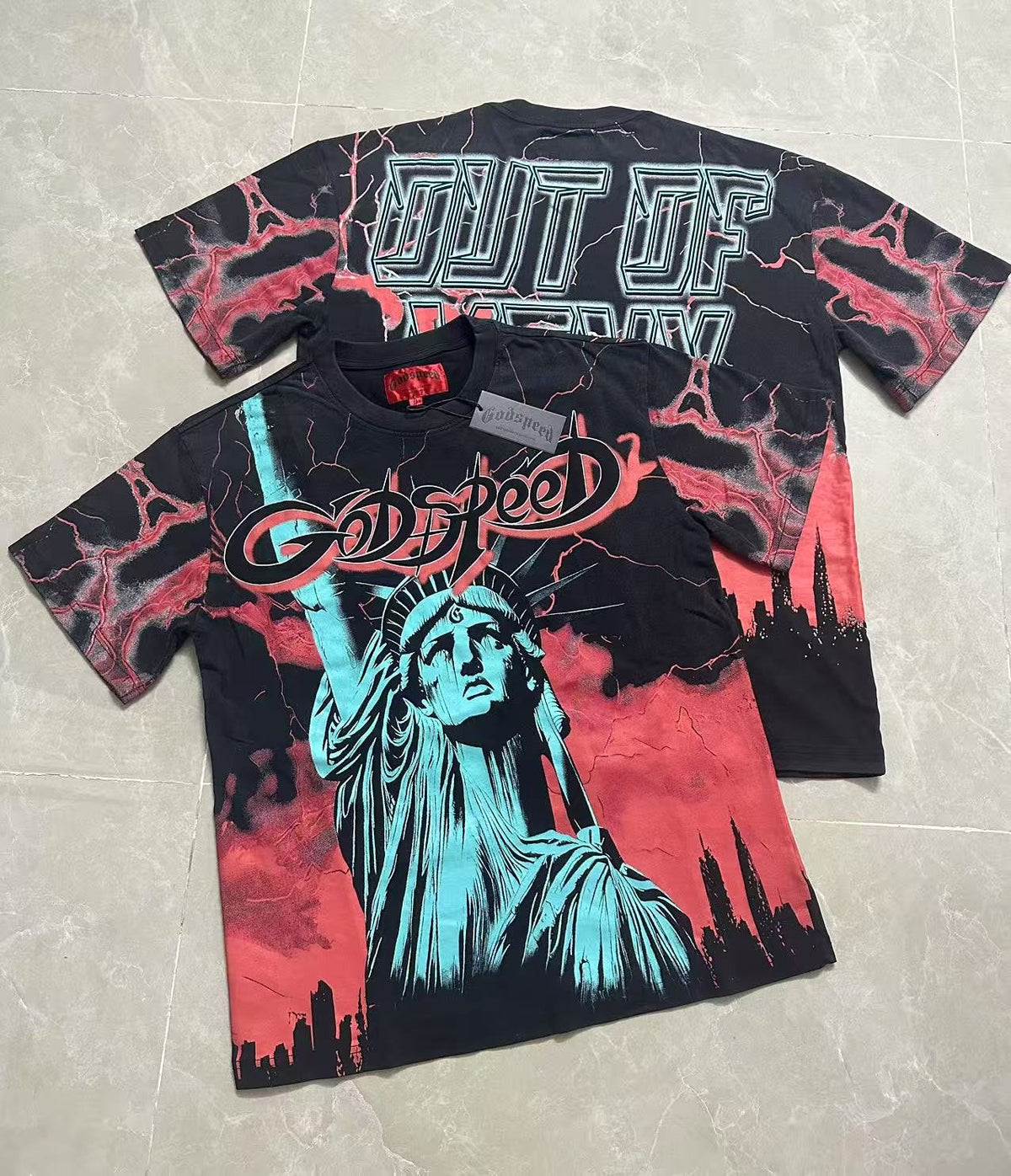Godspeed Out of Many One Statue Graphic T-Shirt ¡ª context