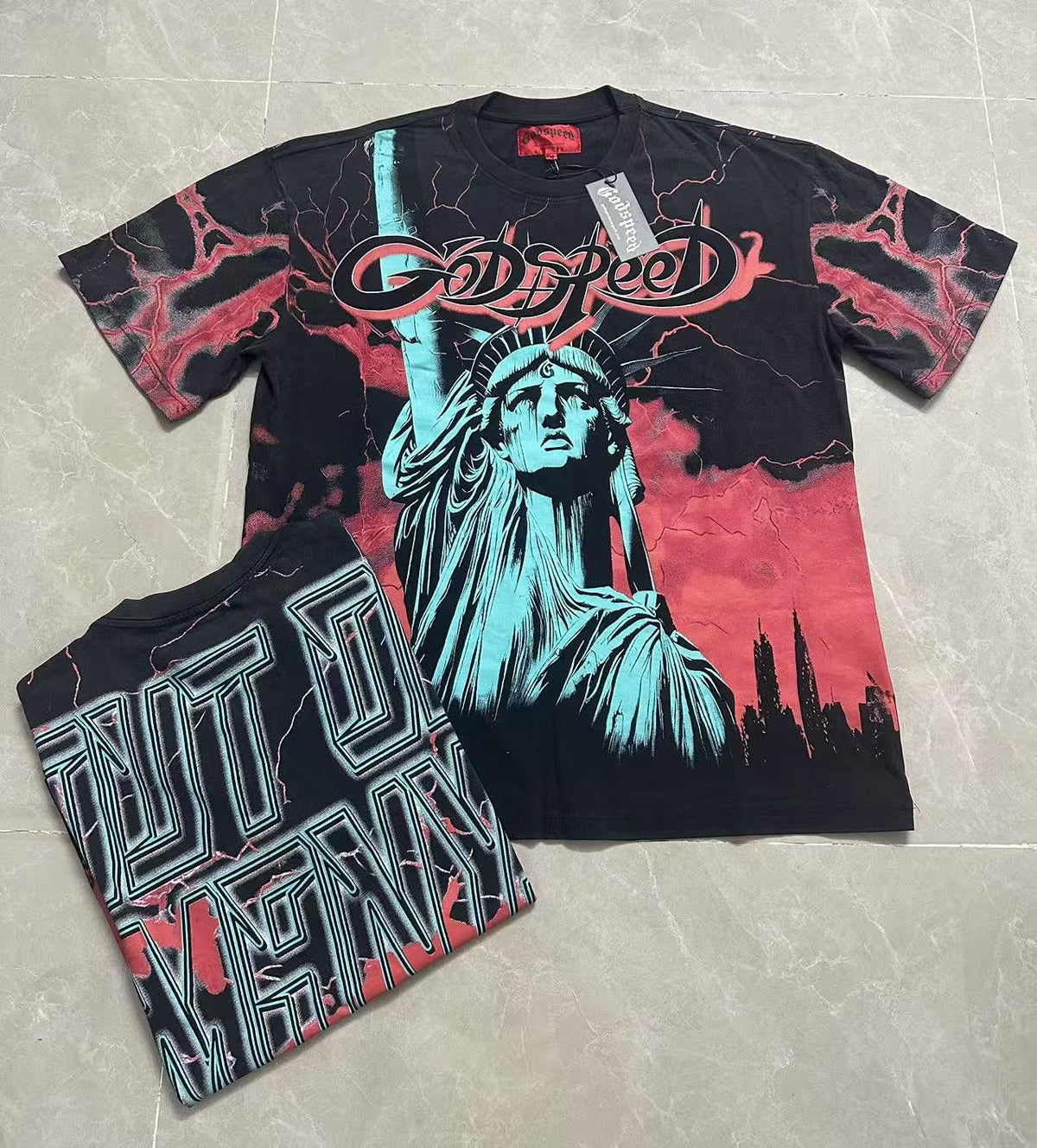 Godspeed Out of Many One Statue Graphic T-Shirt ¡ª context