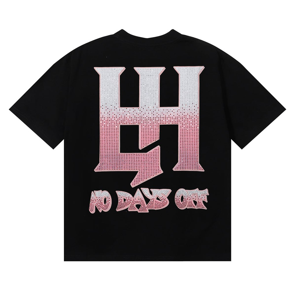 Life Hustlere Crying Woman Rhinestone Graphic T-Shirt ¡ª back