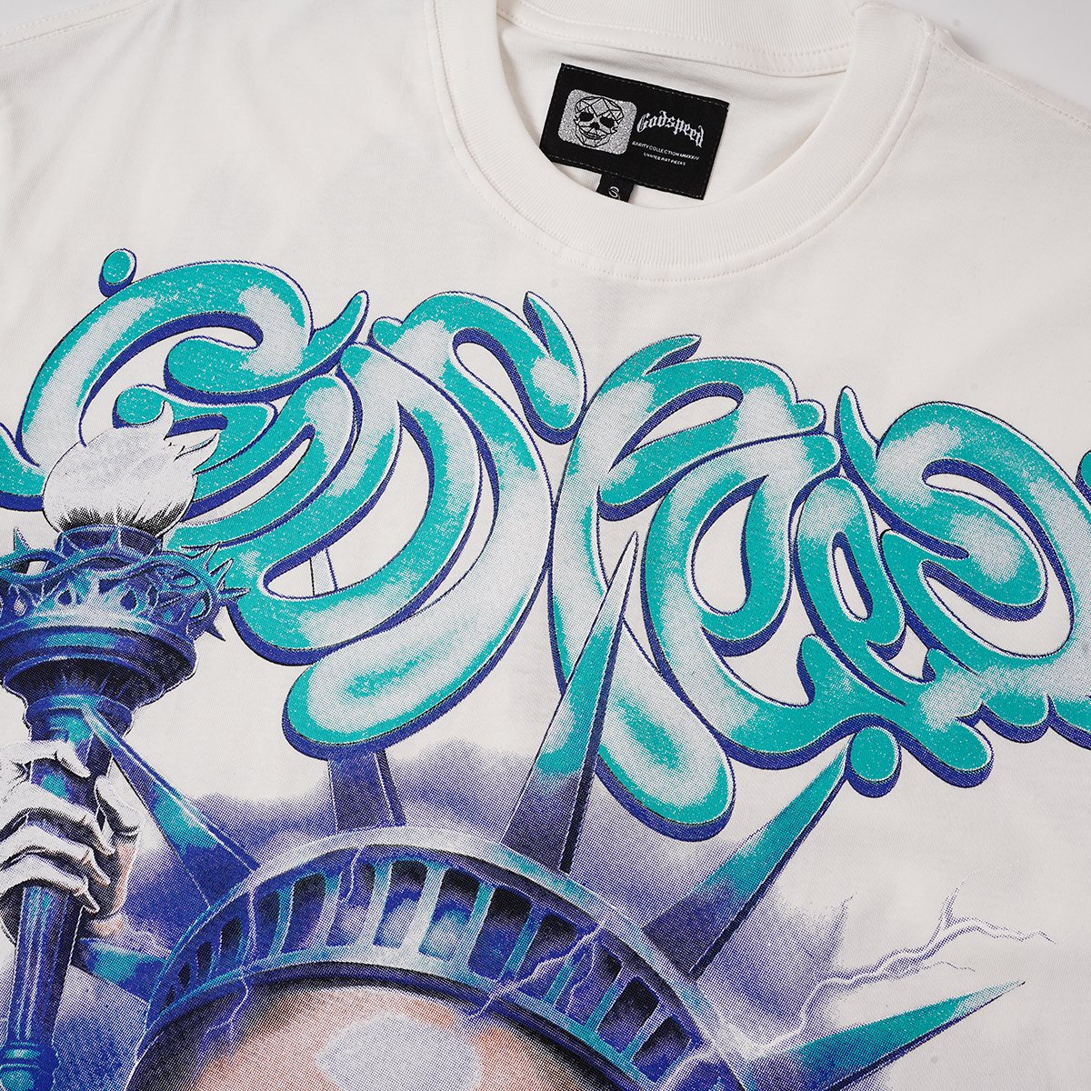 Godspeed Skull Liberty Graphic T-Shirt ¡ª detail