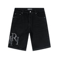 AMIRI Tonal Monogram Denim Shorts ¡ª hero