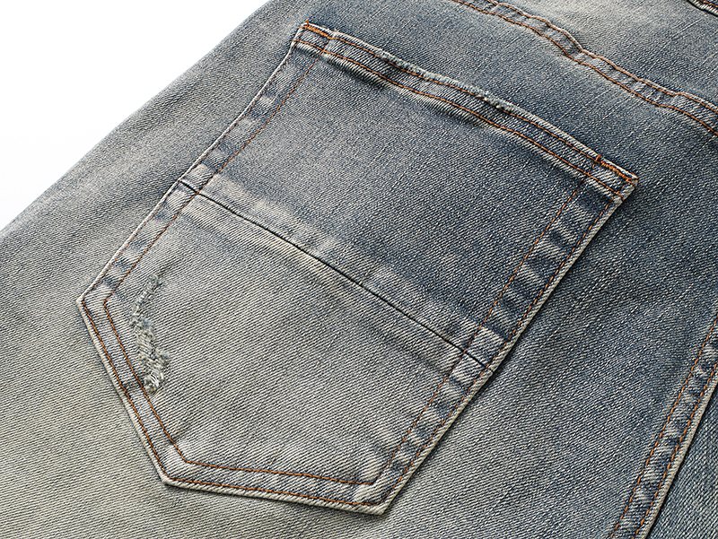 AMIRI Light Blue Letter Patch Denim Shorts ¡ª detail