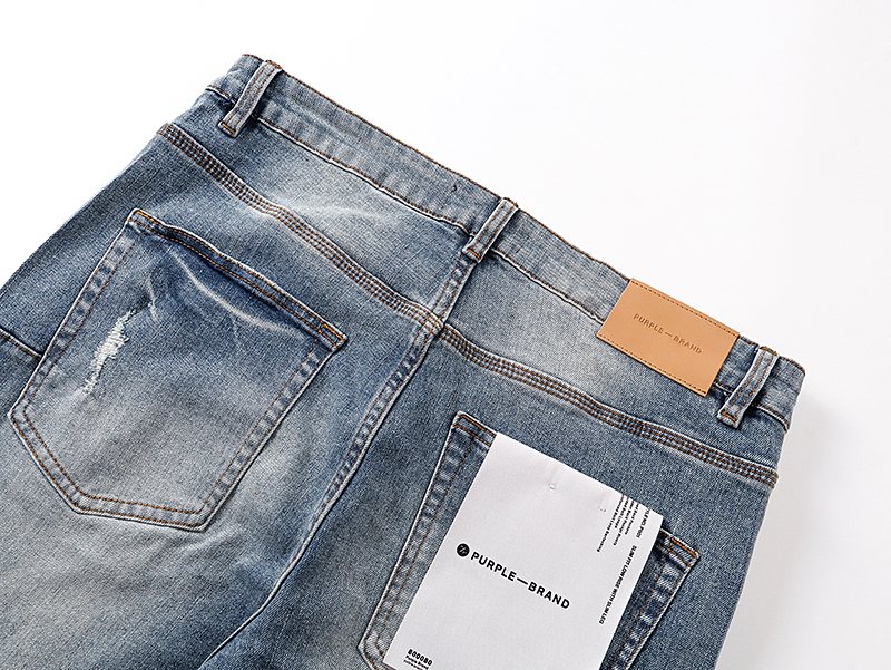 Purple Brand Light Blue Distressed Flare Jeans ¡ª detail