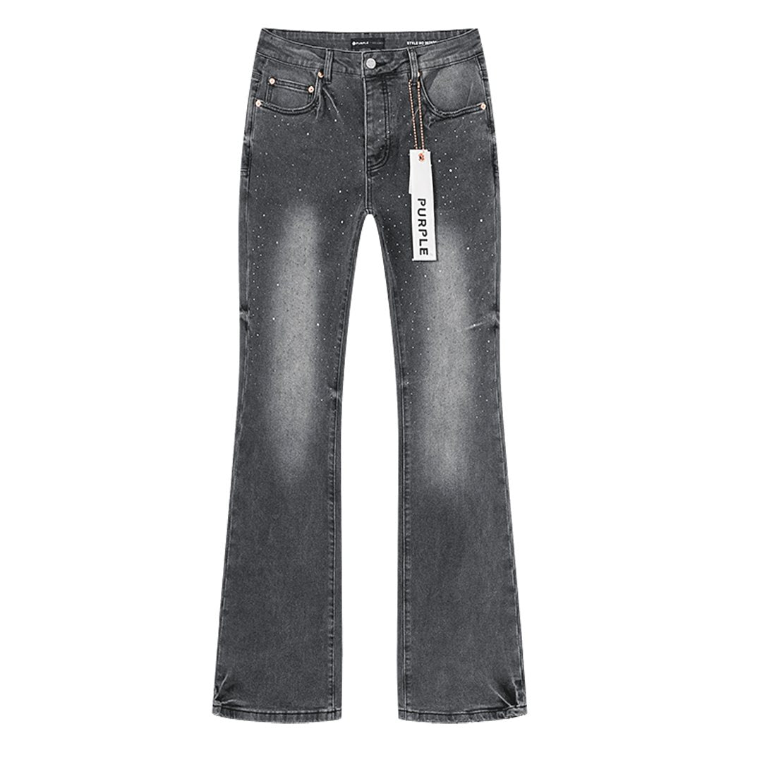 Purple Brand Gray Rhinestone Flared Jeans ¡ª hero
