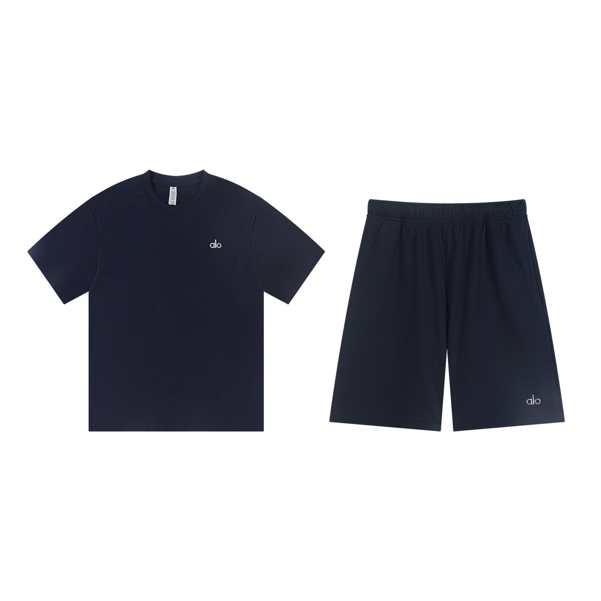 alo Solid Logo T-Shirt & Shorts Set ¡ª front