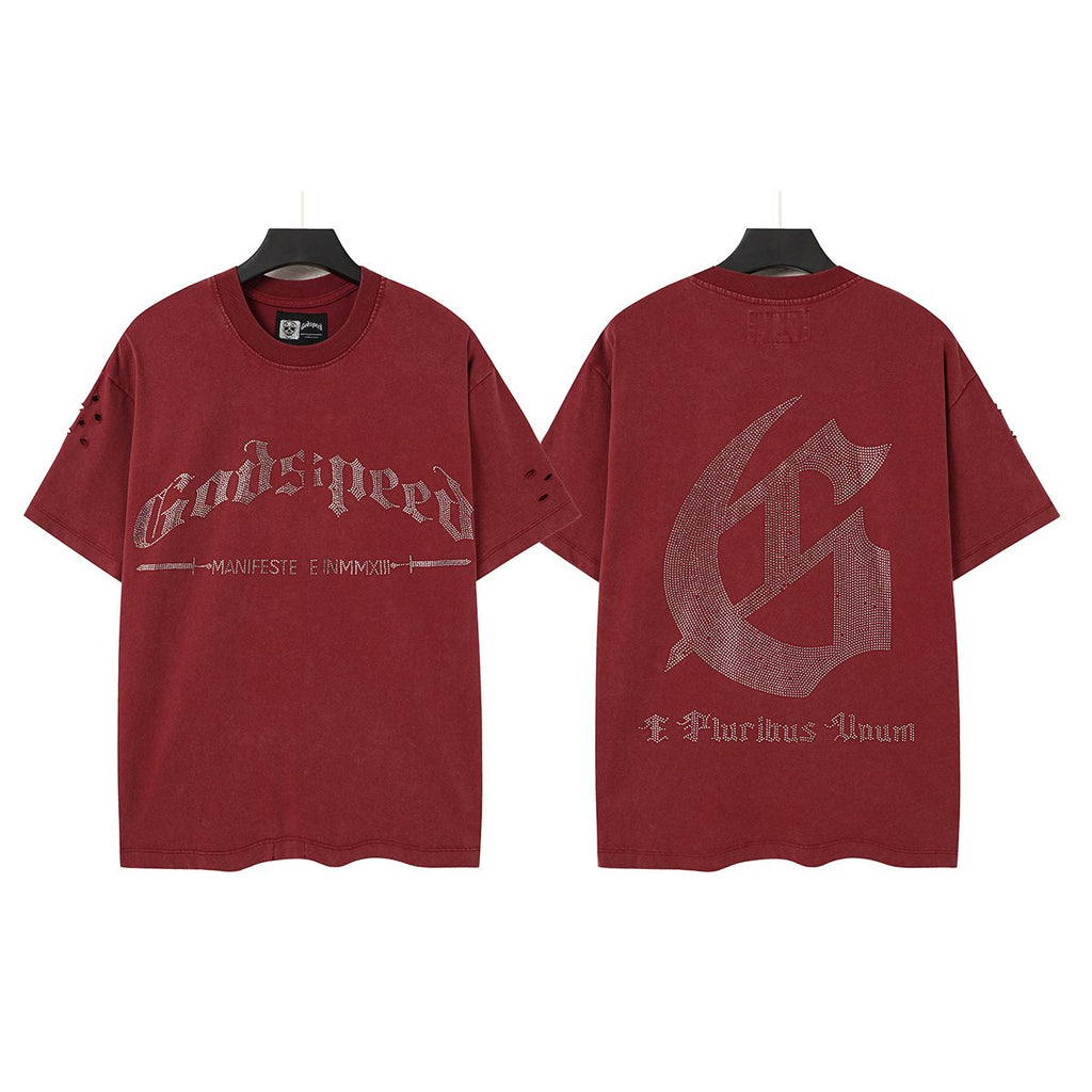Godspeed Washed Rhinestone Graphic T-Shirt ¡ª hero