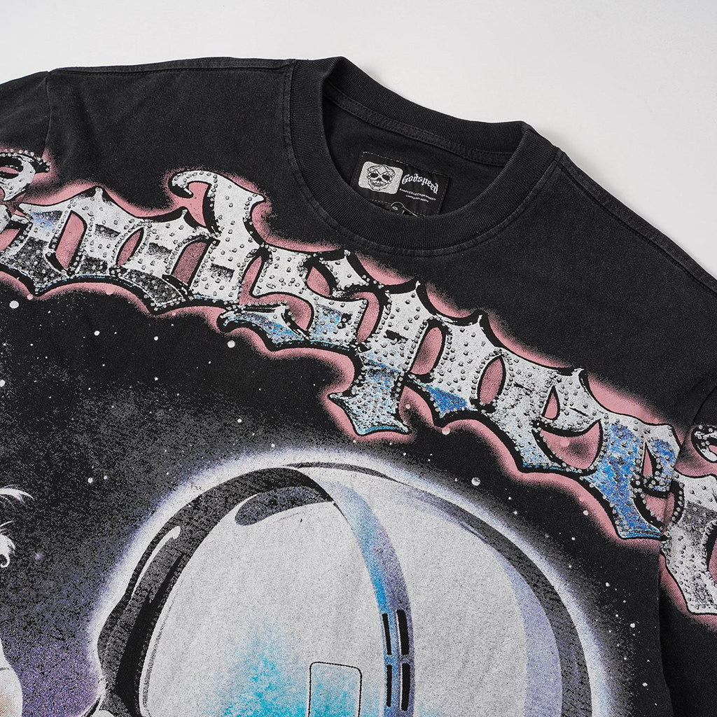 Godspeed Astronaut Face Graphic T-Shirt ¡ª detail