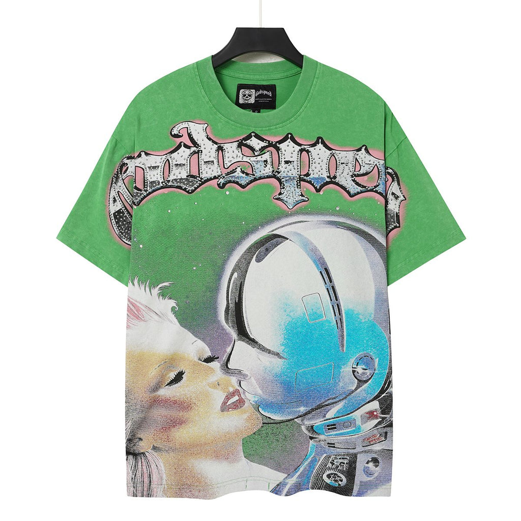 Godspeed Astronaut Face Graphic T-Shirt ¡ª front