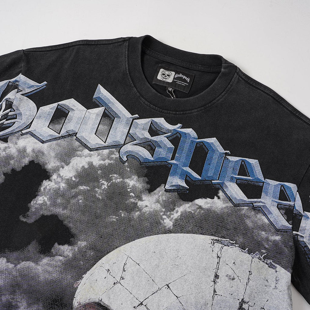 Godspeed Astronaut Skull Graphic T-Shirt ¡ª detail