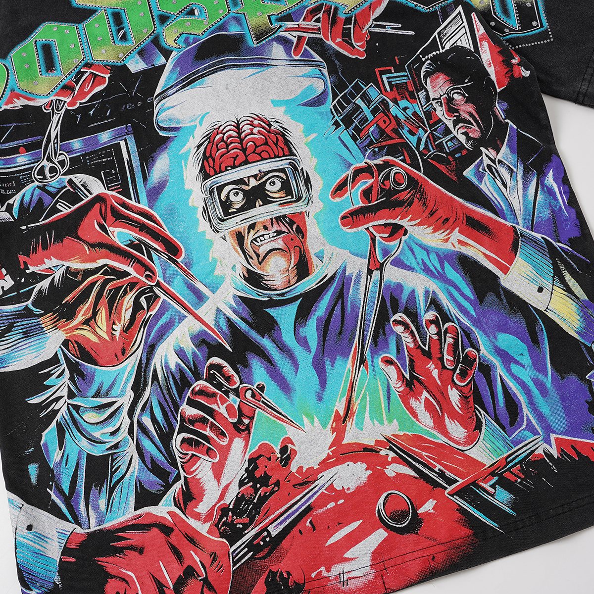Godspeed Washed Black Rock Graphic T-Shirt ¡ª detail