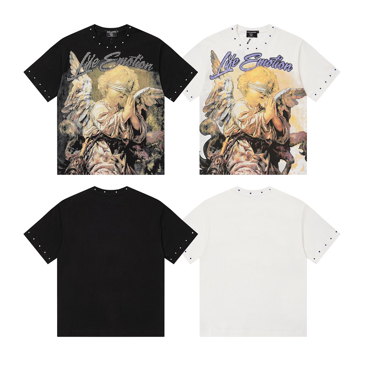 MIXED EMOTION Angel Graphic Studded-Trim T-Shirt ¡ª comparison