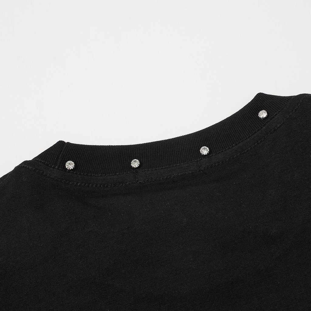 MIXED EMOTION Angel Graphic Studded-Trim T-Shirt ¡ª detail