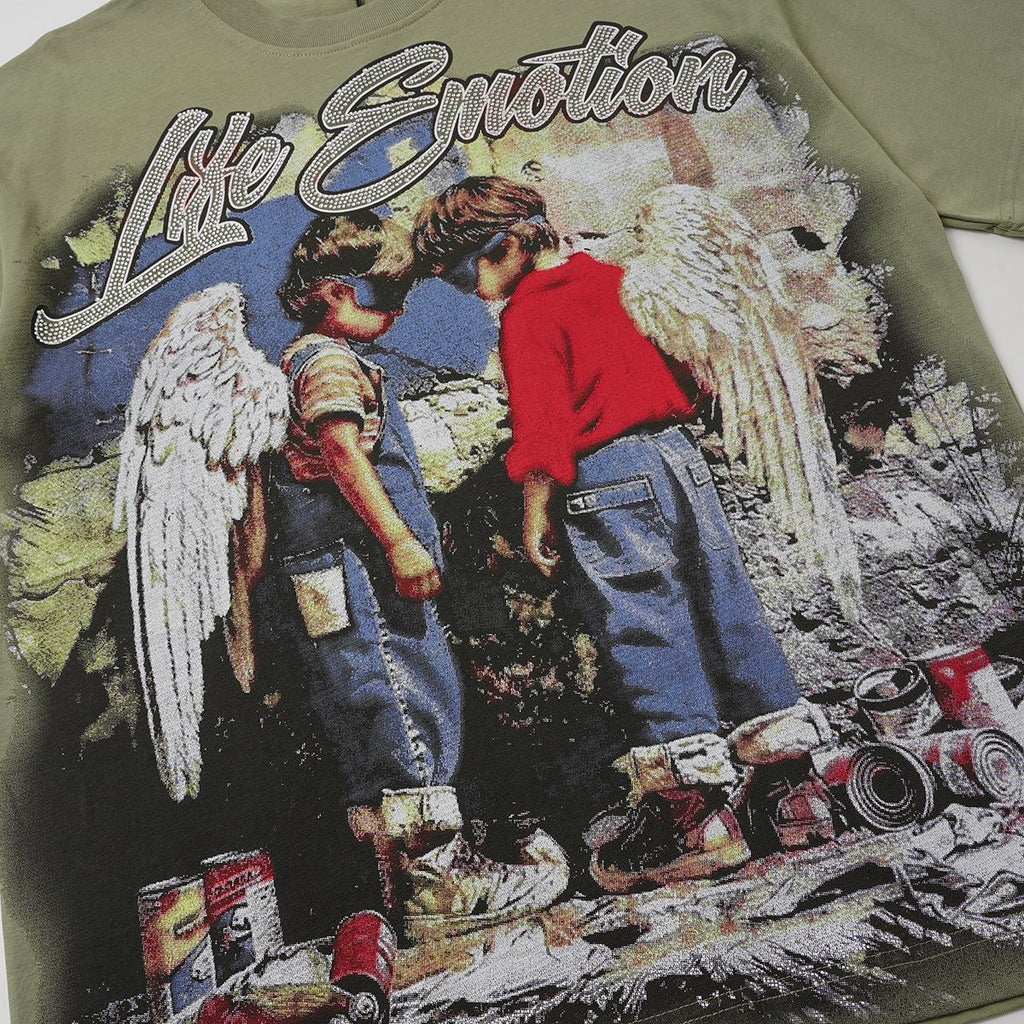 MIXED EMOTION Rhinestone Graphic T-Shirt ¡ª detail