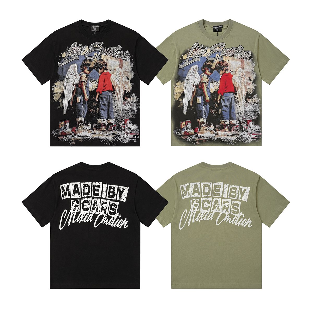 MIXED EMOTION Rhinestone Graphic T-Shirt ¡ª comparison