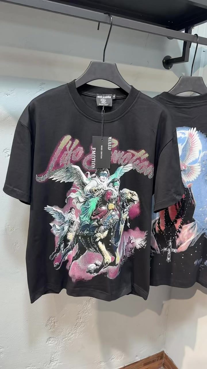 MIXED EMOTION Rhinestone Graphic Short-Sleeve T-Shirt ¡ª context
