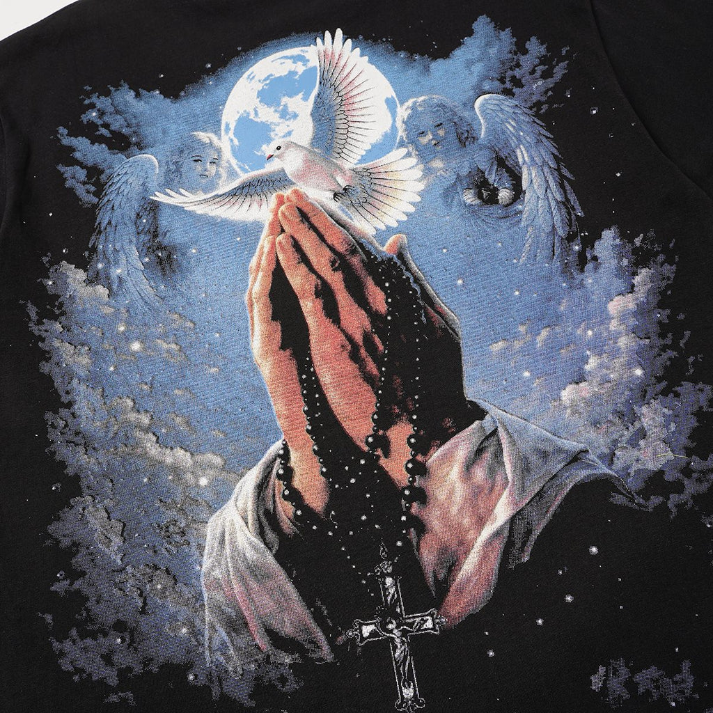 MIXED EMOTION Rhinestone Graphic Short-Sleeve T-Shirt ¡ª detail