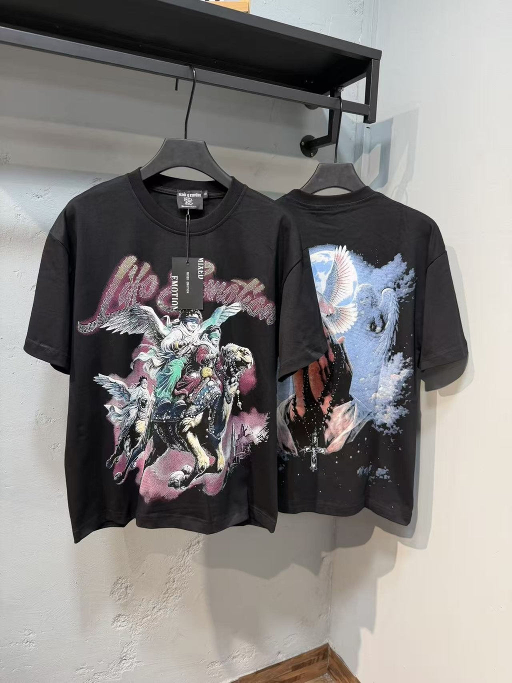 MIXED EMOTION Rhinestone Graphic Short-Sleeve T-Shirt ¡ª context