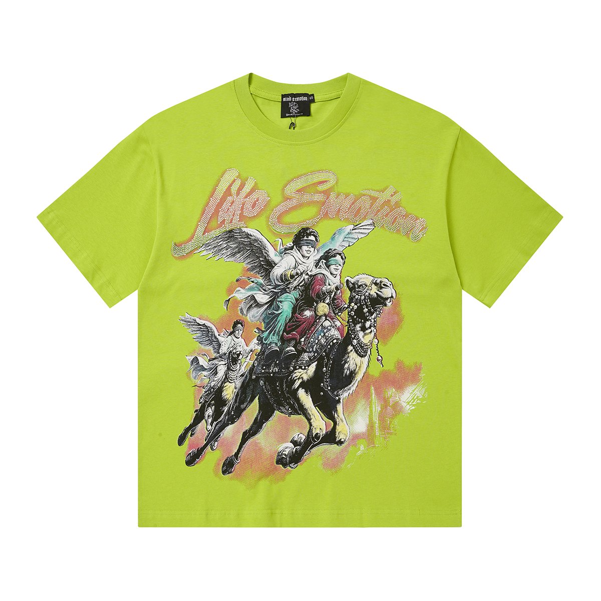 MIXED EMOTION Rhinestone Graphic Short-Sleeve T-Shirt ¡ª front