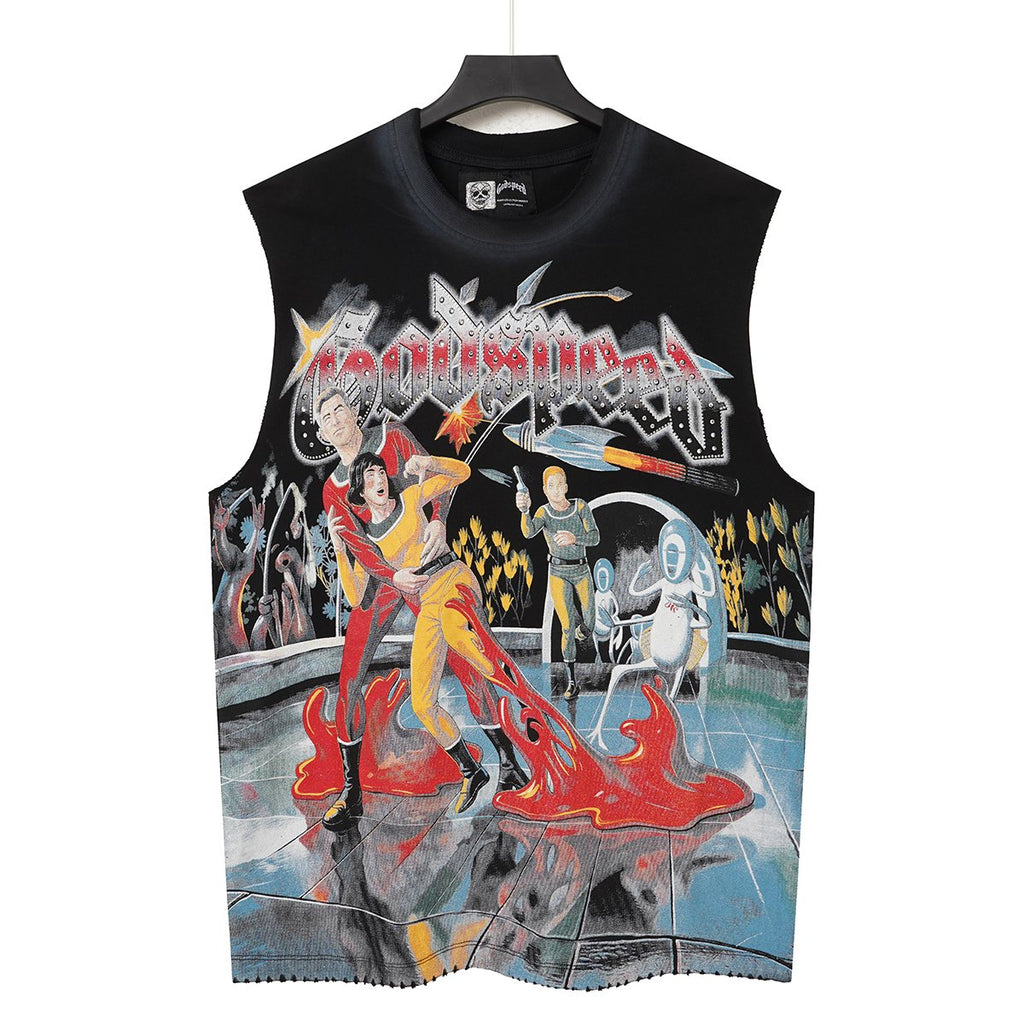 Godspeed Rhinestone Washed Sleeveless T-Shirt ¡ª hero