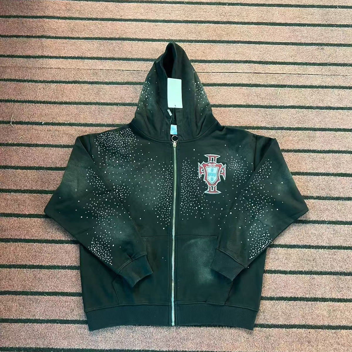 VALLEY Dreams Rhinestone Zip Hoodie ¡ª front