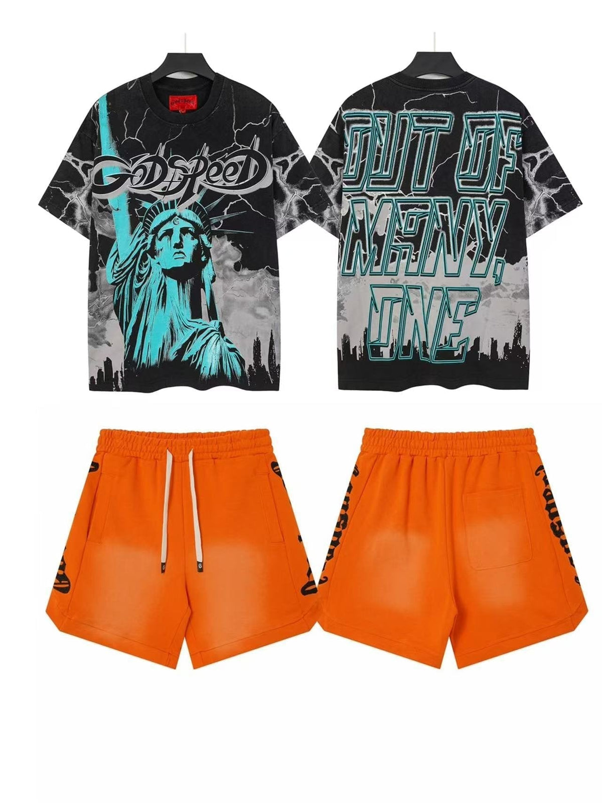 Godspeed Statue of Liberty T-Shirt & Shorts Set ¡ª front