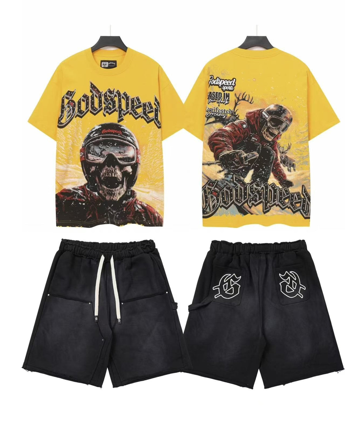 Godspeed Yellow Motorsport Graphic T-Shirt & Shorts Set ¡ª front