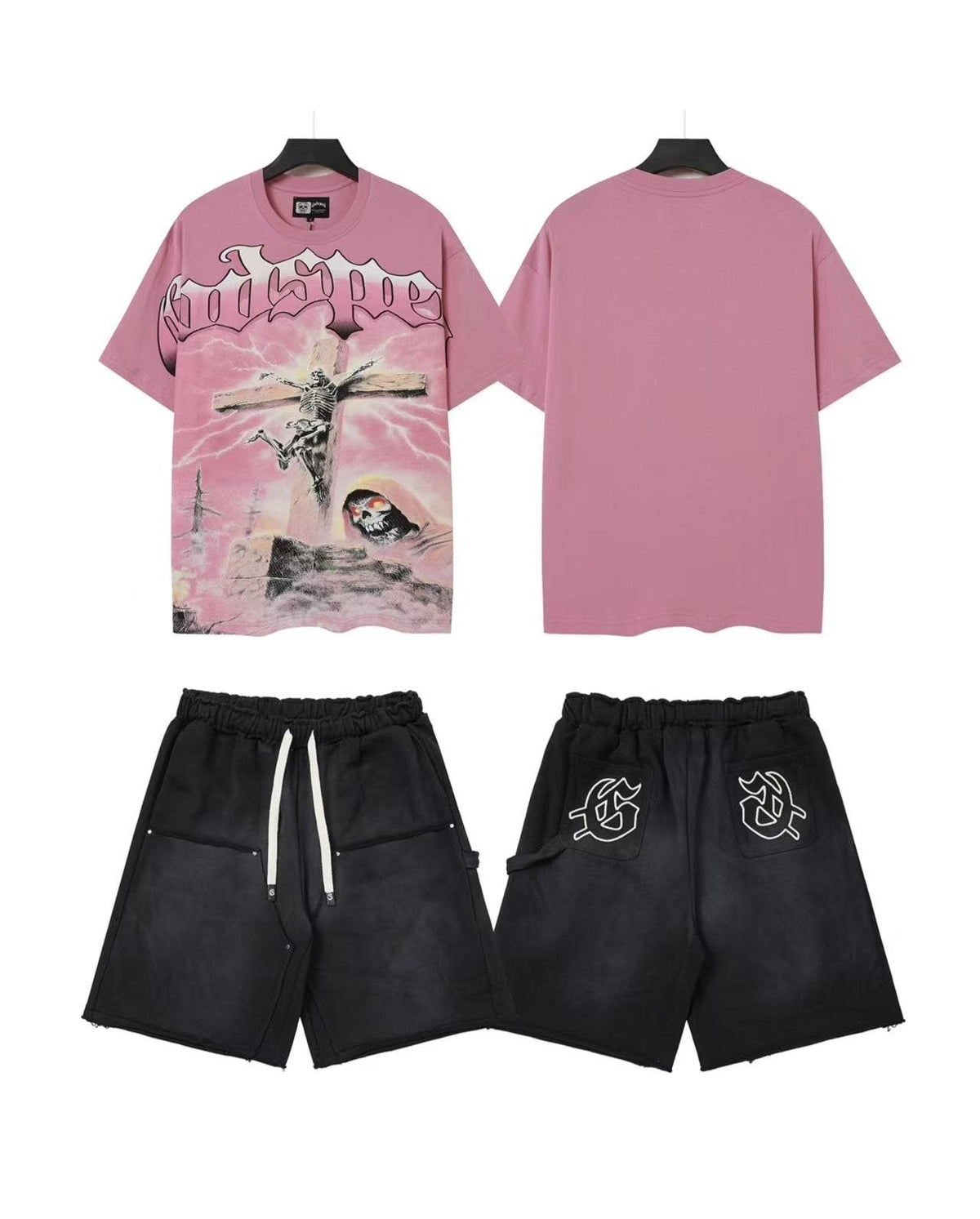 Godspeed Cross-Eye Graphic T-Shirt & Shorts Set ¡ª front