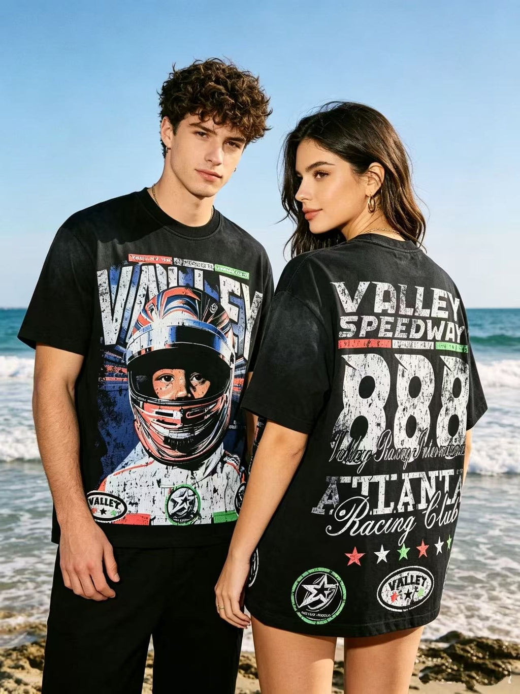 VALLEY Speedway 888 Racing Helmet Graphic T-Shirt ¡ª context