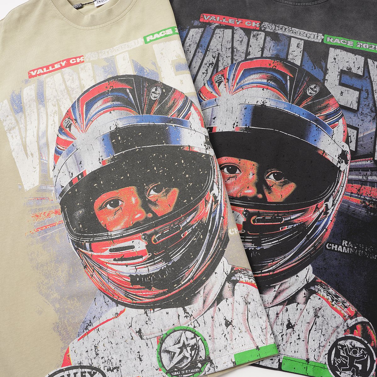 VALLEY Speedway 888 Racing Helmet Graphic T-Shirt ¡ª detail