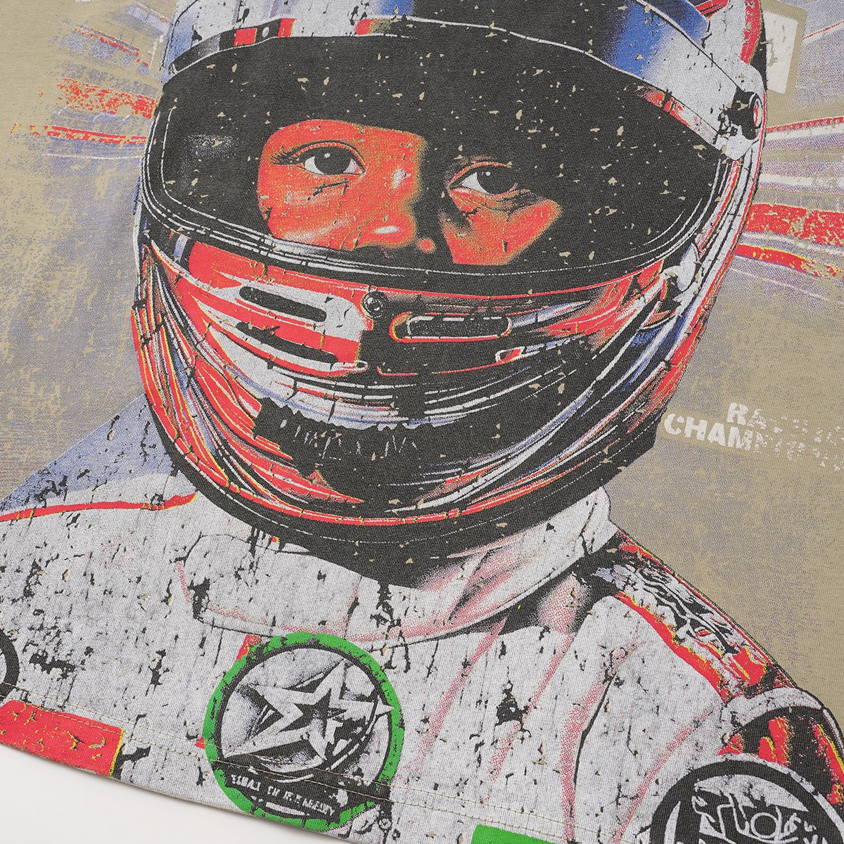 VALLEY Speedway 888 Racing Helmet Graphic T-Shirt ¡ª detail