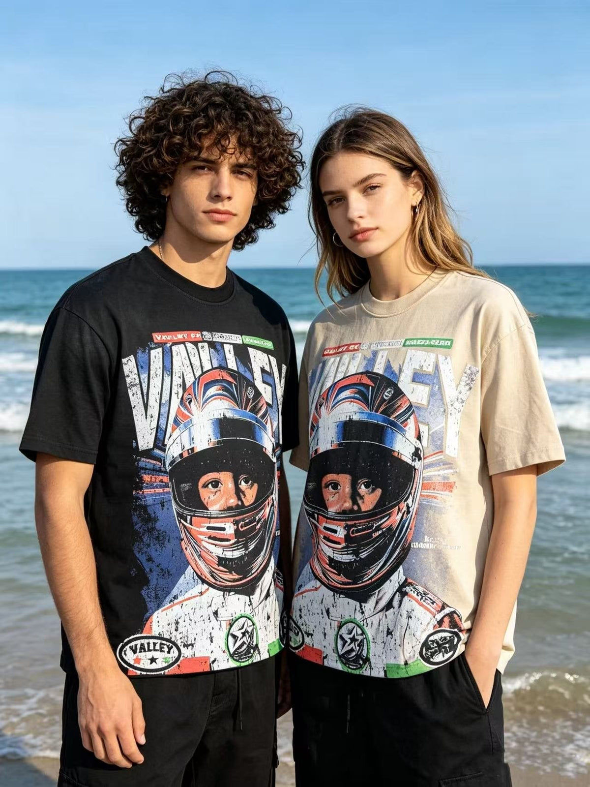 VALLEY Speedway 888 Racing Helmet Graphic T-Shirt ¡ª context