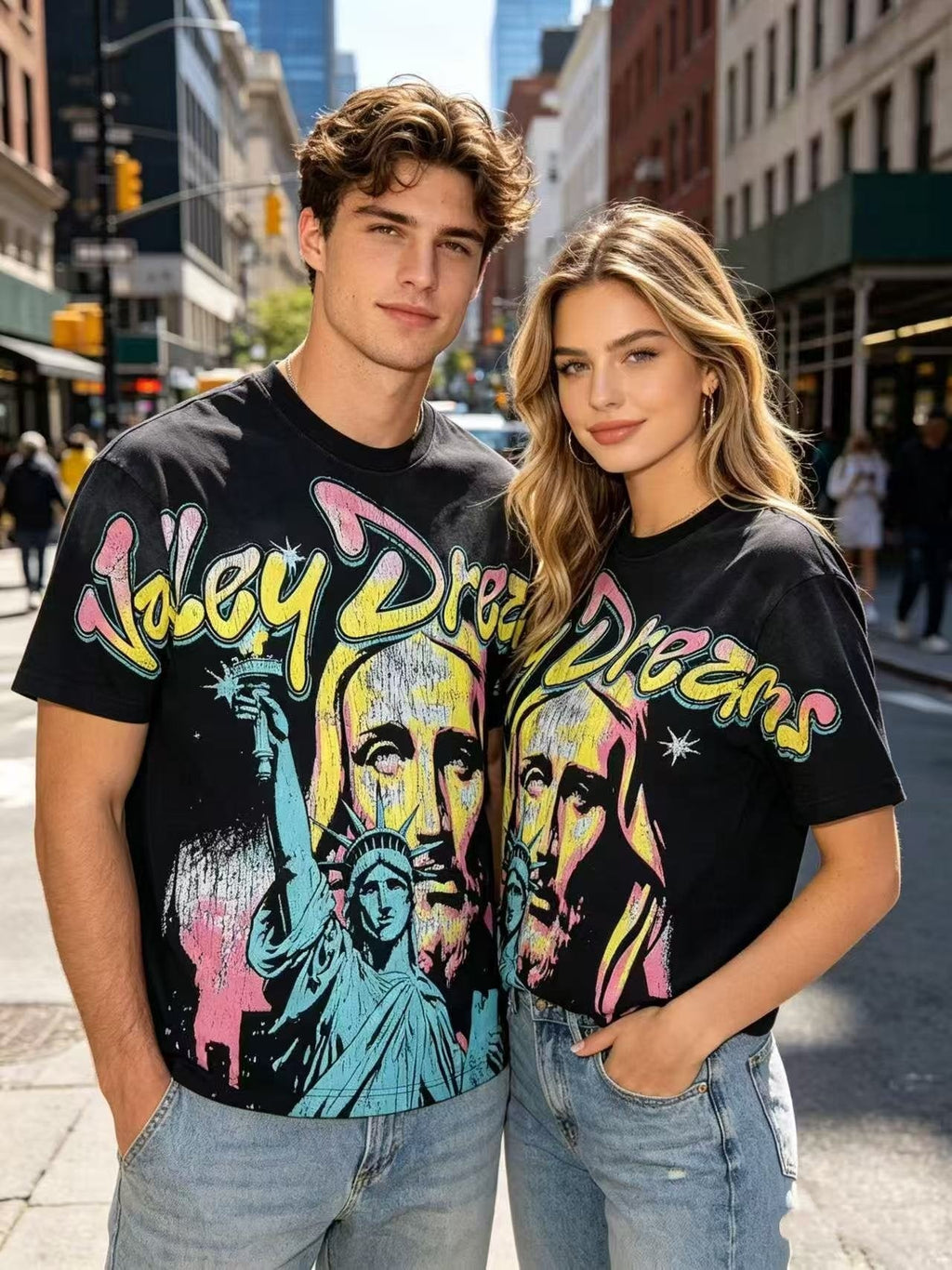VALLEY Statue Portrait Graphic T-Shirt ¡ª model