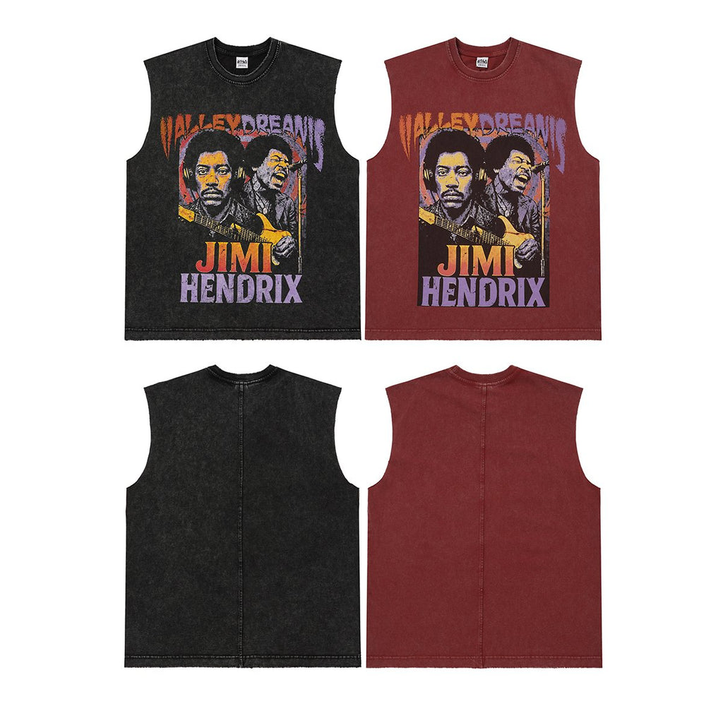 VALLEY Jimi Hendrix Washed Sleeveless T-Shirt ¡ª comparison