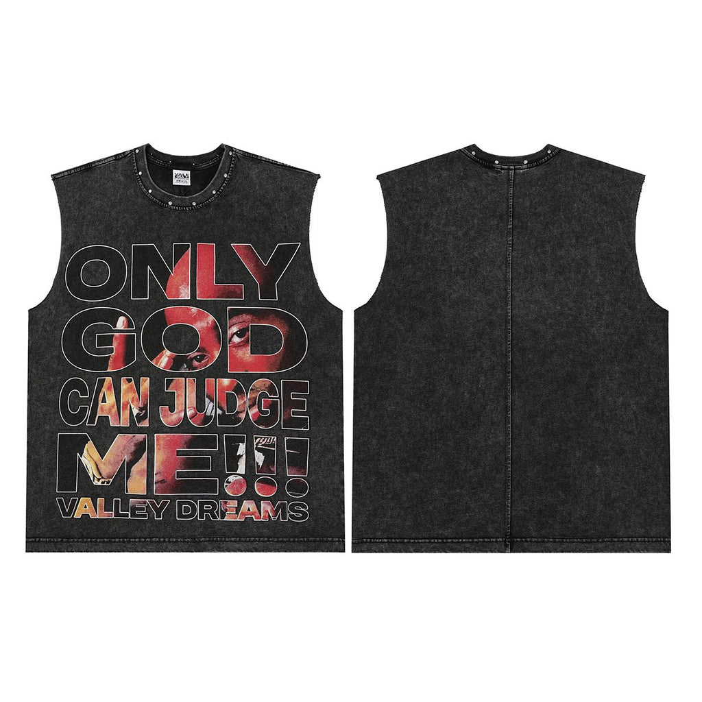 VALLEY Only God Can Judge Me Sleeveless T-Shirt ¡ª front