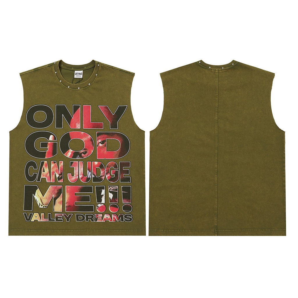 VALLEY Only God Can Judge Me Sleeveless T-Shirt ¡ª front