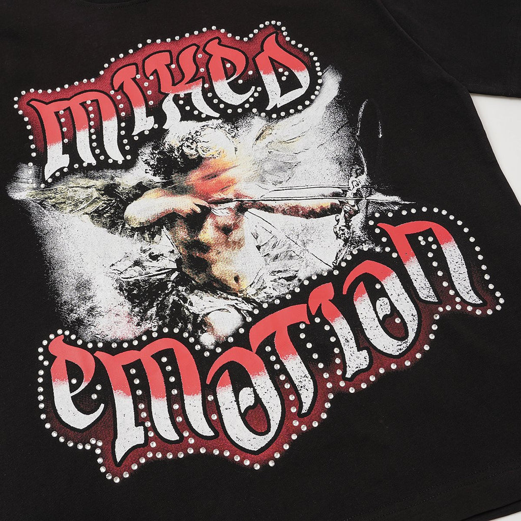 MIXED EMOTION Red & White Front/Back Graphic T-Shirt ¡ª detail