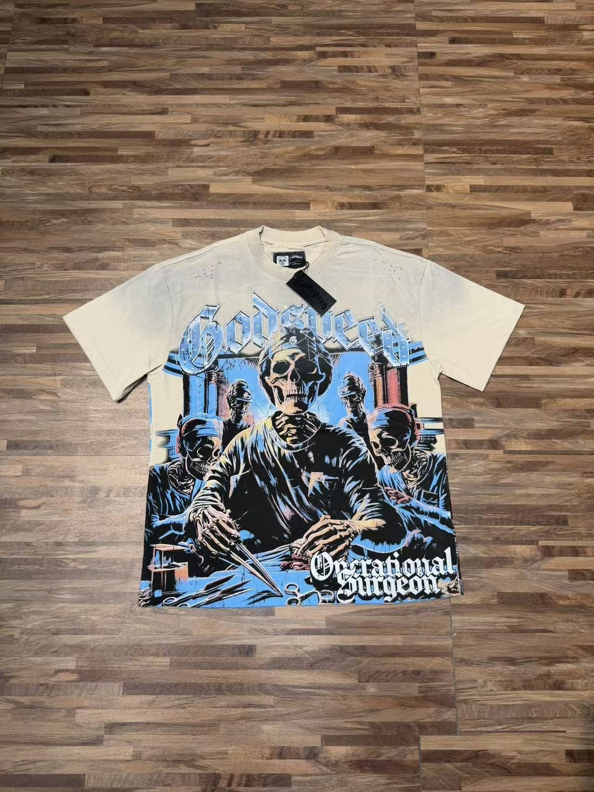 Godspeed Operational Surgeon Distressed Graphic T-Shirt ¡ª front