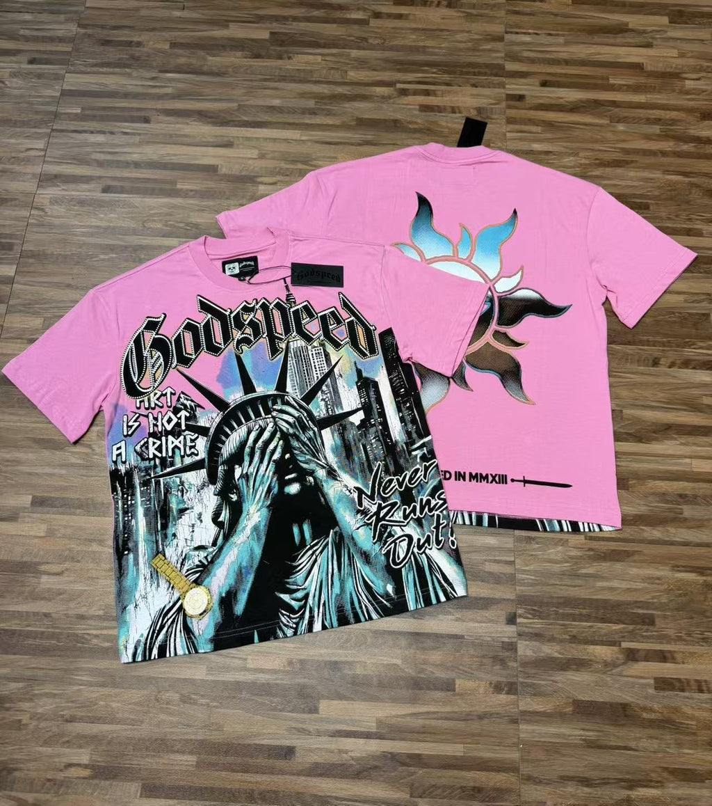 Godspeed Statue & Eye Graphic Short-Sleeve T-Shirt ¡ª context