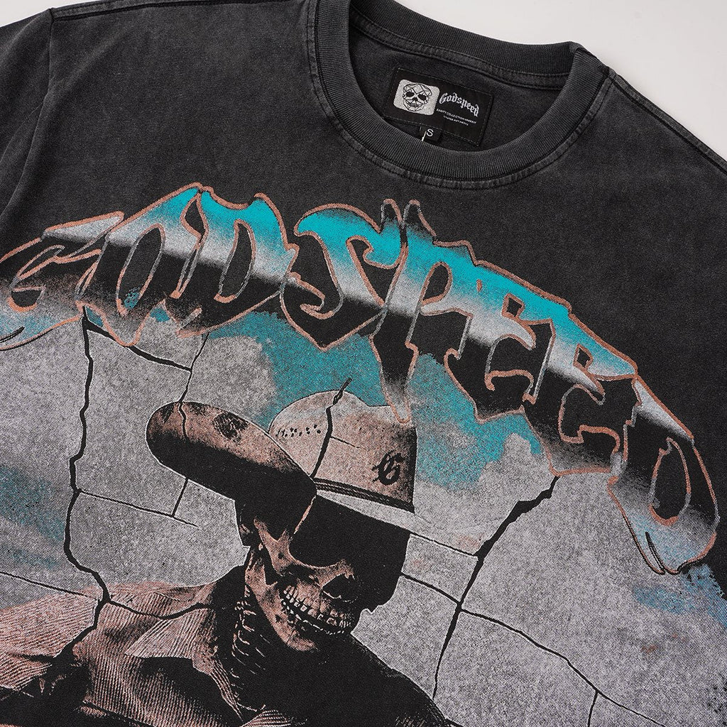 Godspeed Skeleton Guitar Graphic T-Shirt ¡ª detail