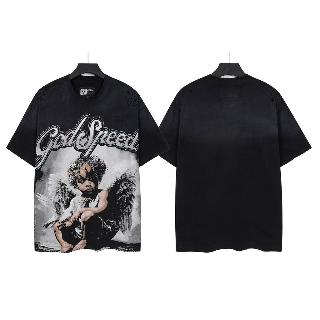 Godspeed Distressed Washed Graphic T-Shirt ¡ª front