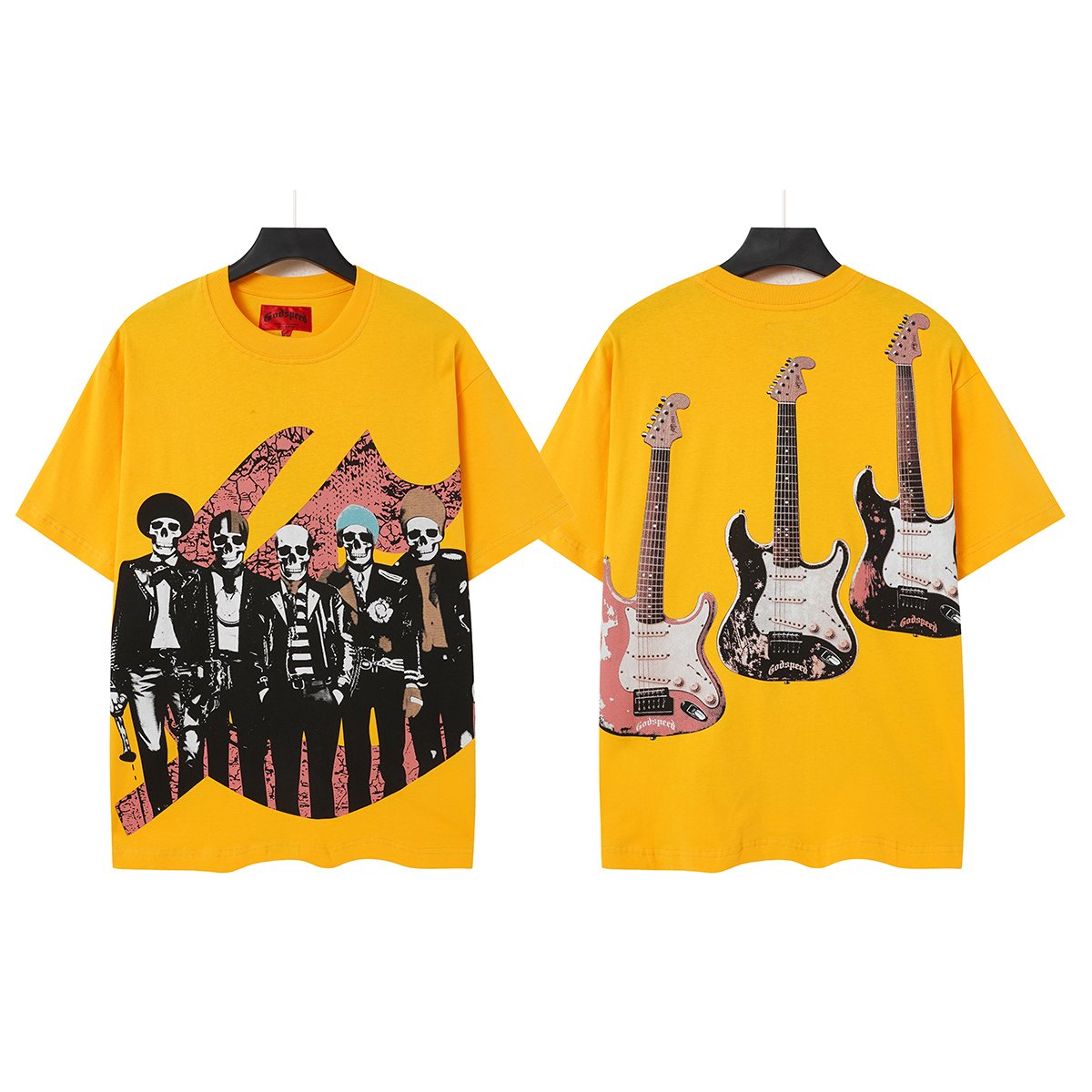 Godspeed Skeleton Band Guitar Graphic T-Shirt ¡ª hero