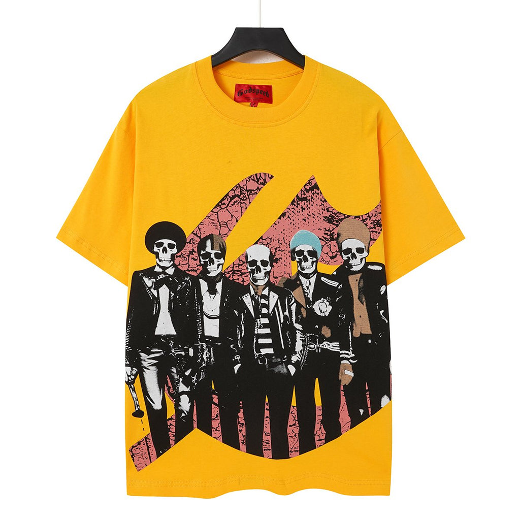 Godspeed Skeleton Band Guitar Graphic T-Shirt ¡ª front
