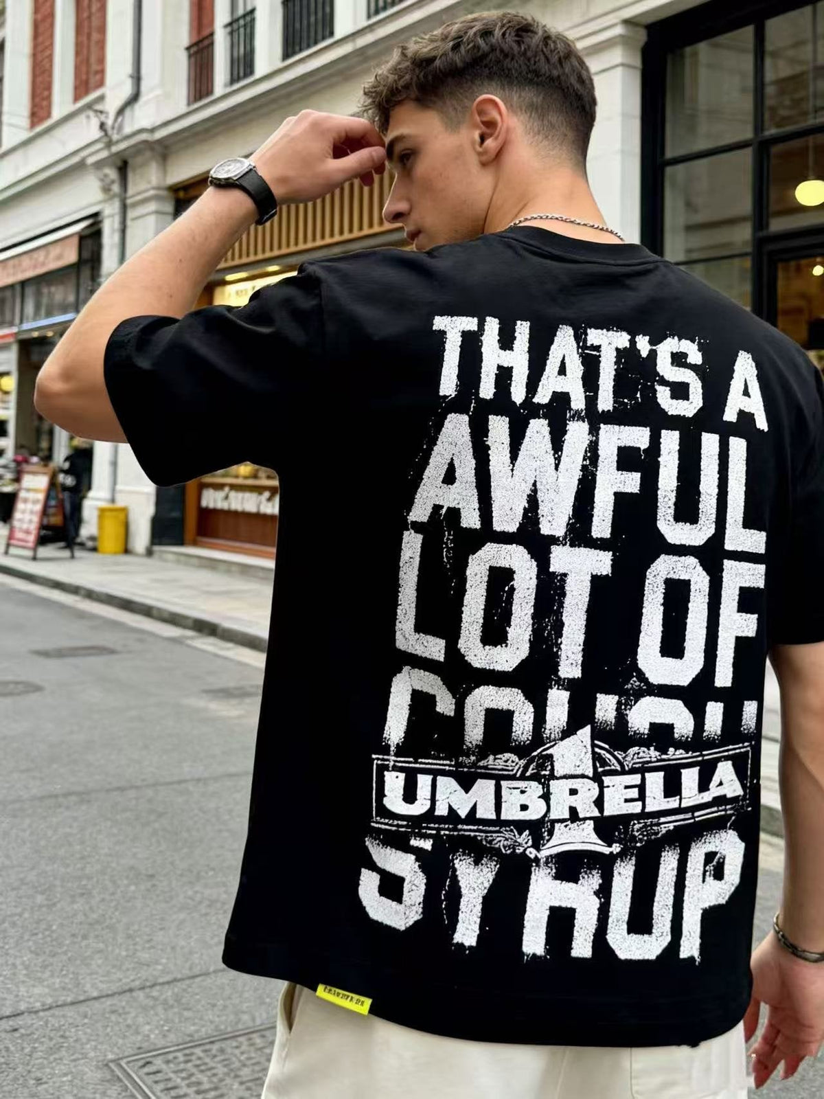 THAT'S A AWFUL LOT OF COUGH SYRUP Front & Back Graphic T-Shirt ¡ª model