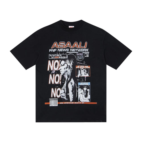 ASAALL Black Front & Back Graphic T-Shirt ¡ª front