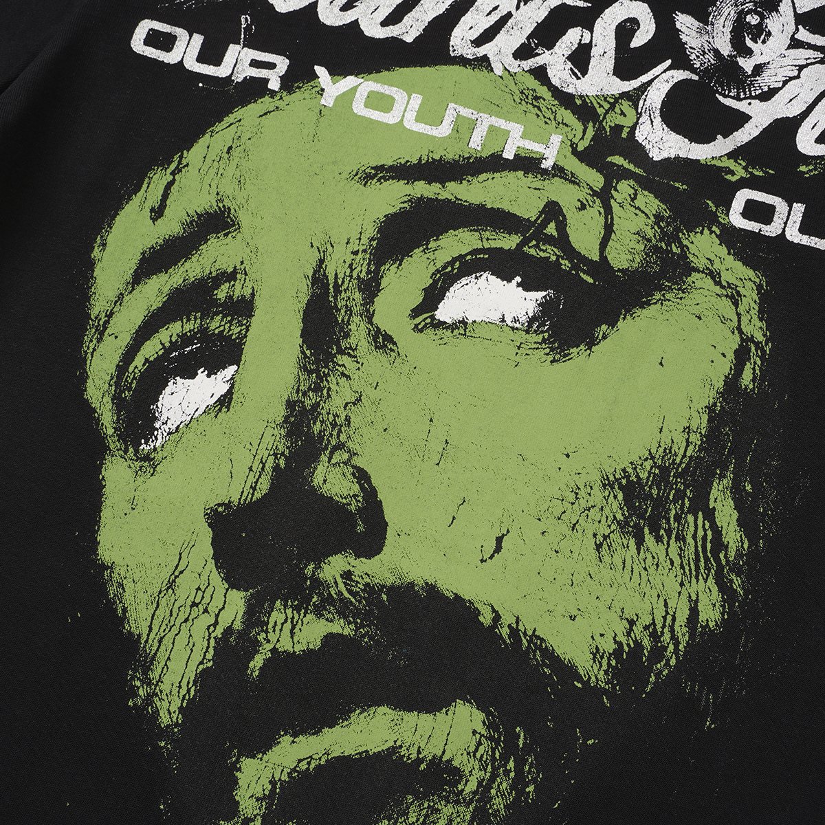 SAINT Black Graphic Short-Sleeve T-Shirt ¡ª detail