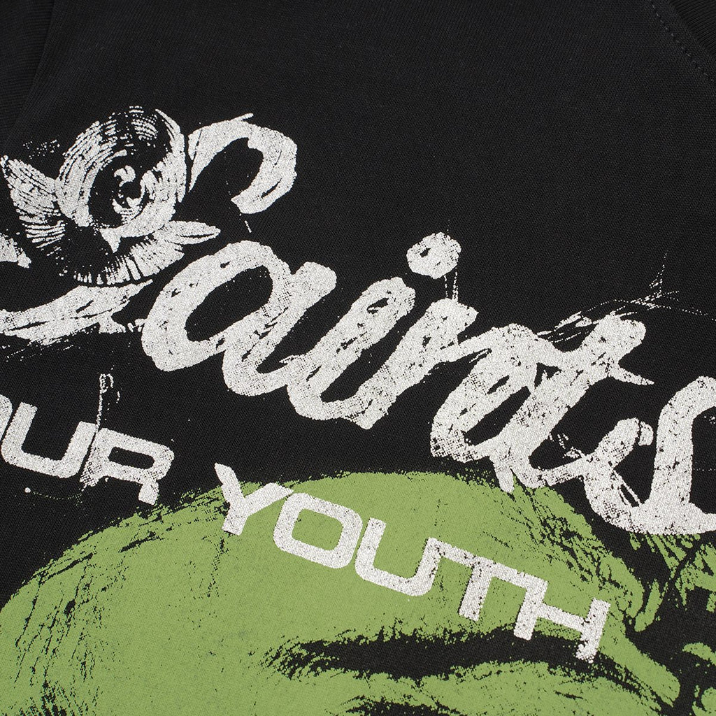 SAINT Black Graphic Short-Sleeve T-Shirt ¡ª detail