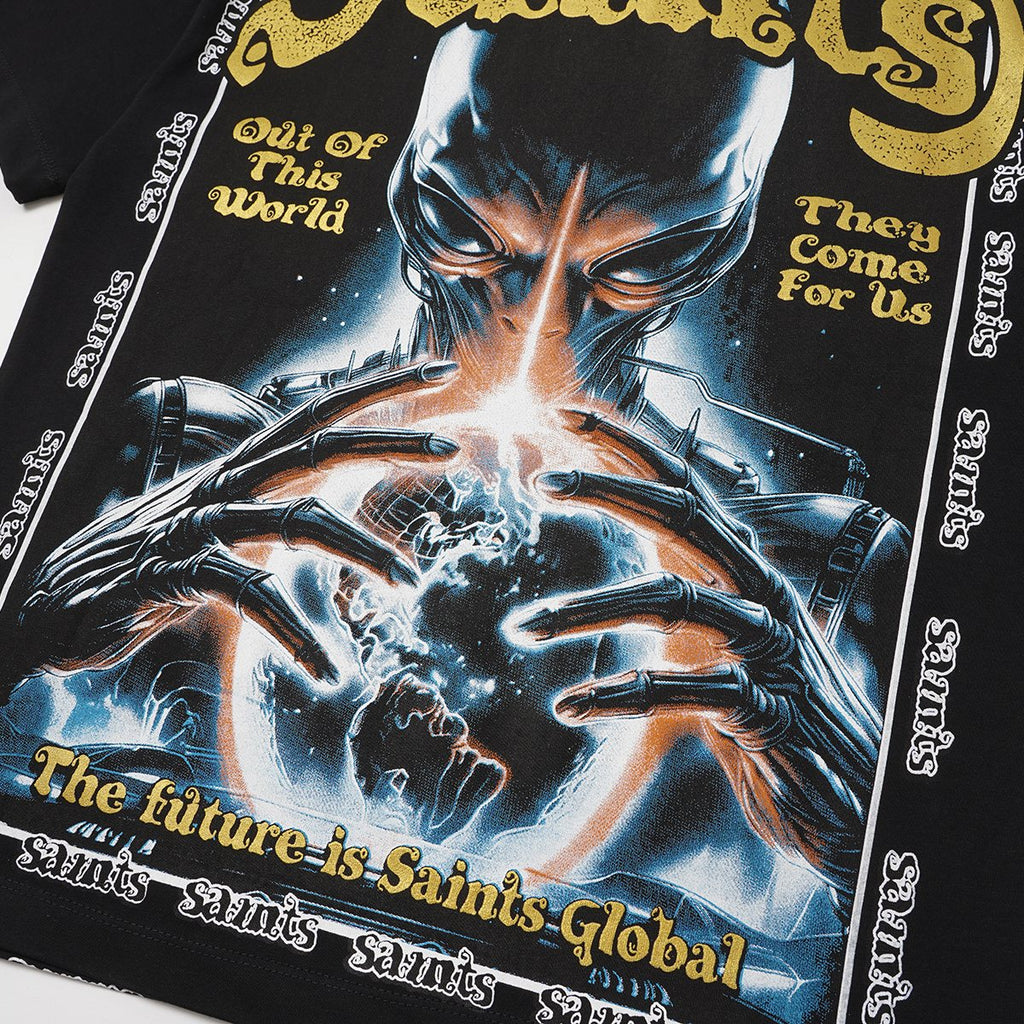 SAINT UFO Alien Graphic Short-Sleeve T-Shirt ¡ª detail