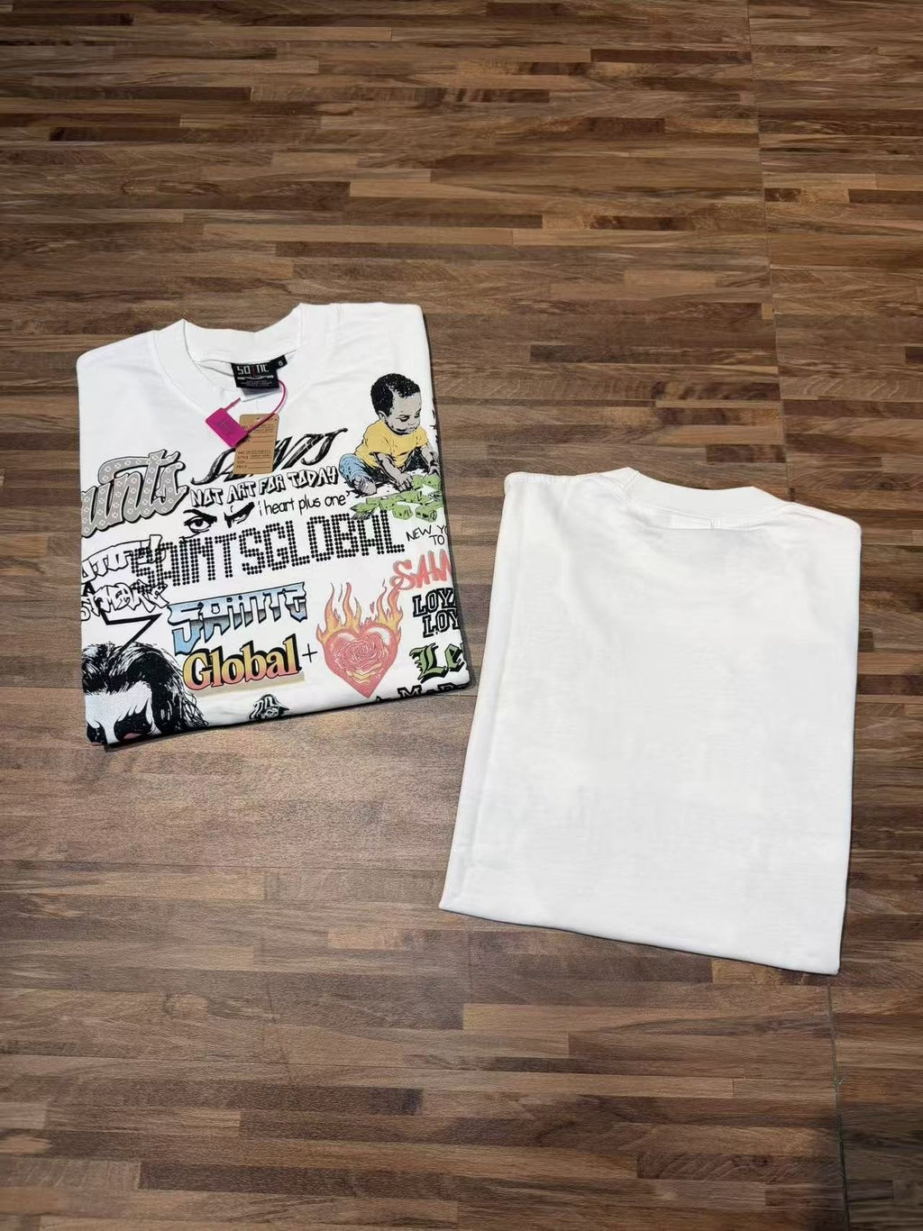 SAINT White Collage Graphic Short-Sleeve T-Shirt ¡ª context