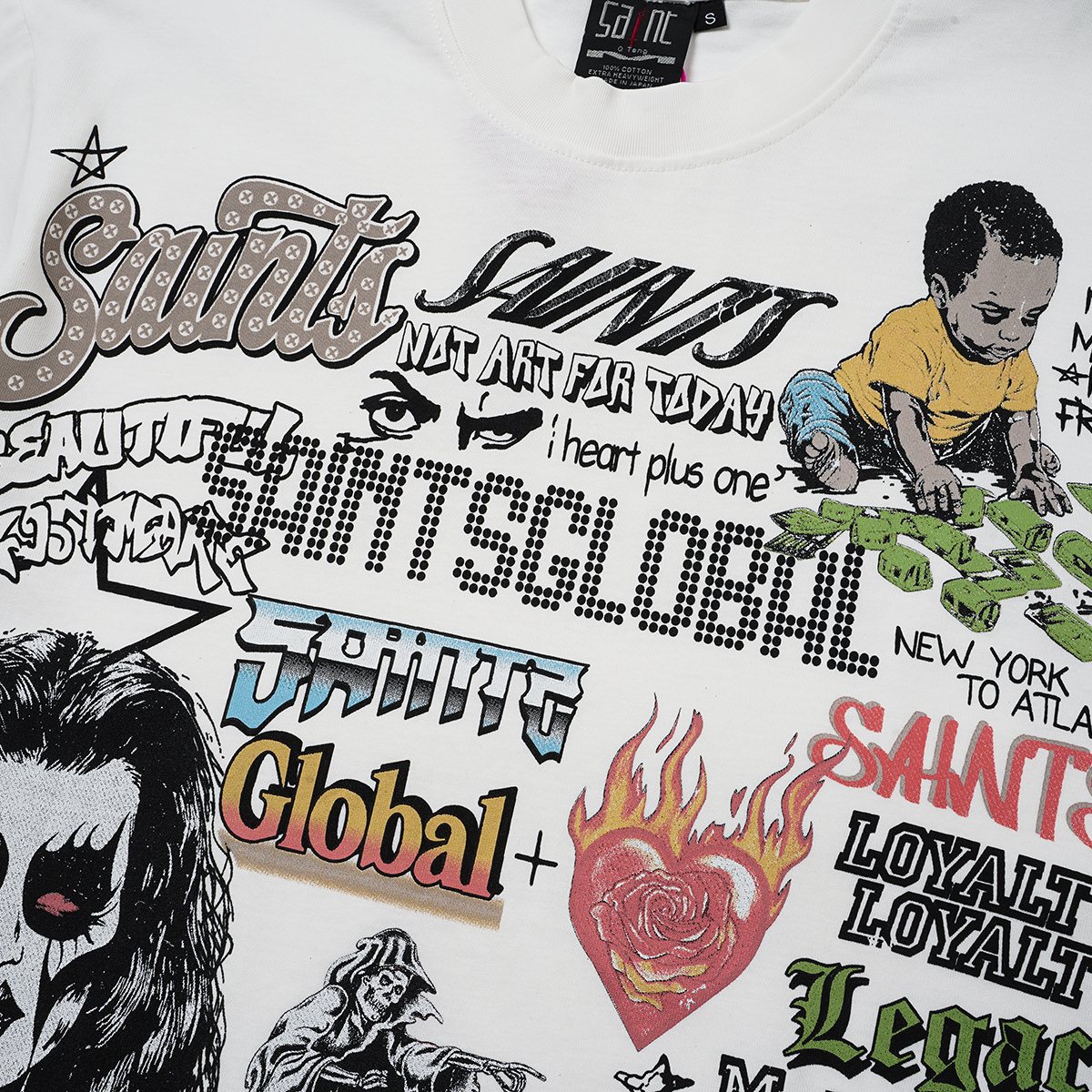 SAINT White Collage Graphic Short-Sleeve T-Shirt ¡ª detail